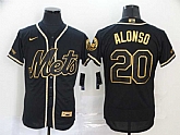 Mets 20 Pete Alonso Black Gold 2020 Nike Flexbase Jersey,baseball caps,new era cap wholesale,wholesale hats